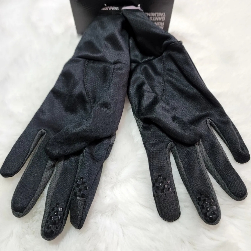 ☄️Nike Dri Fit Men's Tailwind Run Gloves Black Touch Screen Lightweight - Picture 2 of 4